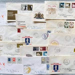 Vintage used envelopes 1960&#39;s Dutch fdc&#39;s.  First day envelopes great for journaling collages and junkjournals