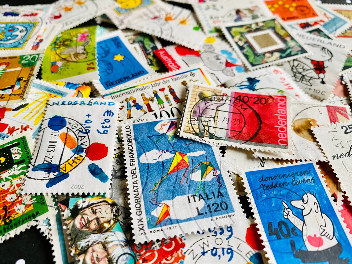 50 Children theme post stamps Vintage stamps used stamps Etsy