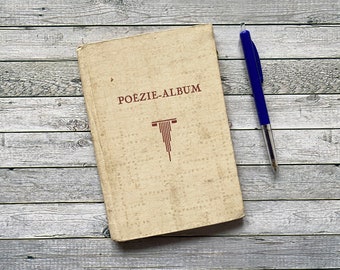 Album di poesie vintage, album di versi, 1944, olandese, album scritto a mano