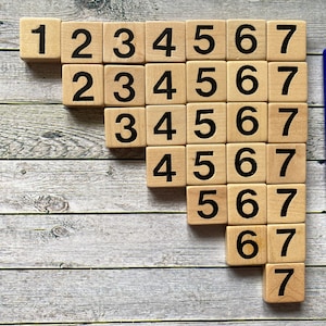 Set of 28, vintage, wooden, scrabble, numbers  game, thick, wooden, tiles, unique, letters, journaling, earrings, cuffs, creative wooden