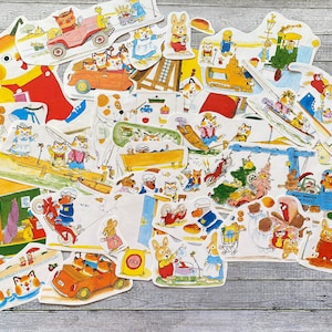 30+ kieskeurig gesneden, Richard Scarry, afbeeldingen uit vintage boeken van Richard Scarry. Geweldig voor junkjournaling, snailmail, cadeaus en nog veel meer