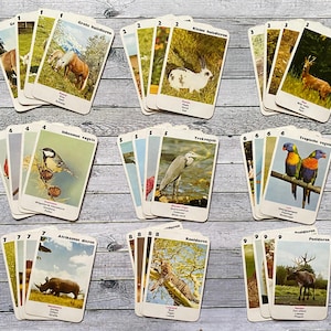 36 Vintage speelkaarten kaartspel met dierenthema. Complete set speelkaarten Nederlandse dierenkaarten.