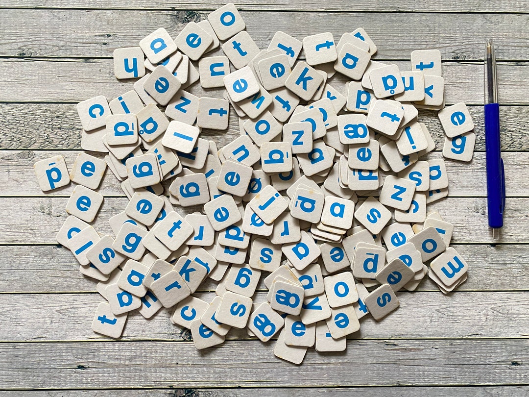 225 Letters 225+ Cardboard Letters Vintage Blue Letter Tiles for Junkjournaling ...