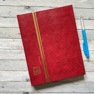Poststamp album Empty A5 red poststamp album mandor Stamp Collection