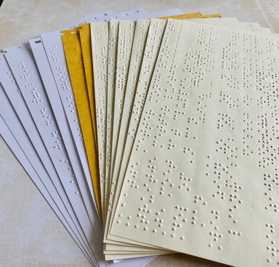 Braille Paper Ephemera Set of 12 Sheets of About A5 Size. Etsy