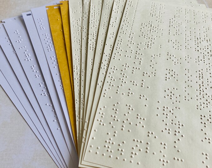 Braille Paper Ephemera Set of 12 Sheets of About A5 Size. Etsy