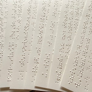 Vintage, carta Braille, effimera, set di 10 fogli di circa formato A5. Tecnica mista per, junkjournaling, braille
