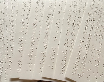 Vintage, Braille paper, ephemera, set of 10 sheets of about A5 size. Mixed media for, junkjournaling, braille