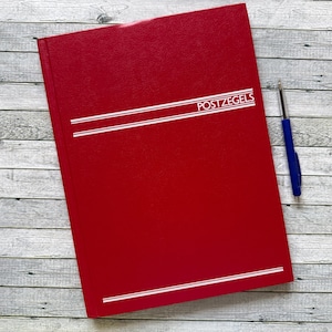A4 Poststamp album, Vintage red A4 with Stamp Collection Postal Stamp Book dutch poststamps.