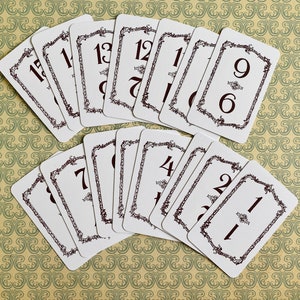 30 vintage, vintage kaartspel met nummerthema. Complete set speelkaarten. Nederlands.