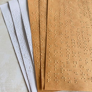Papel braille, efímero, juego de 10 hojas de tamaño aproximado A5. Técnica mixta para, junkjournaling, blanco, blanquecino, marrón, amarillo vintage, único