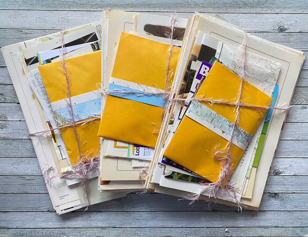 150 Ephemera Pack, Different Types of Paper, Braille, Books, Bingo Cards, Maps, Postcards