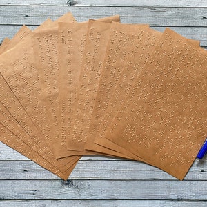 Papel Braille marrom vintage, 10 folhas de tamanho A5. Técnica mista para junk journaling, do marrom ao amarelo.