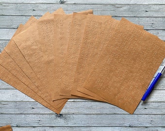 Vintage Brown Braille Paper: A5 Ephemera Set for Junk Journaling