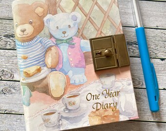 1992, Vintage, Teddy bears, diary book, vintage, one-year diary, vintage, good condition.