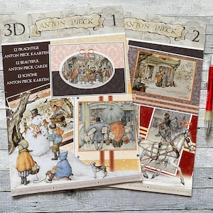 Anton Pieck, set fai da te 3D. Crea il tuo dipinto, ritaglia e incolla. Set di carta Anton Pieck