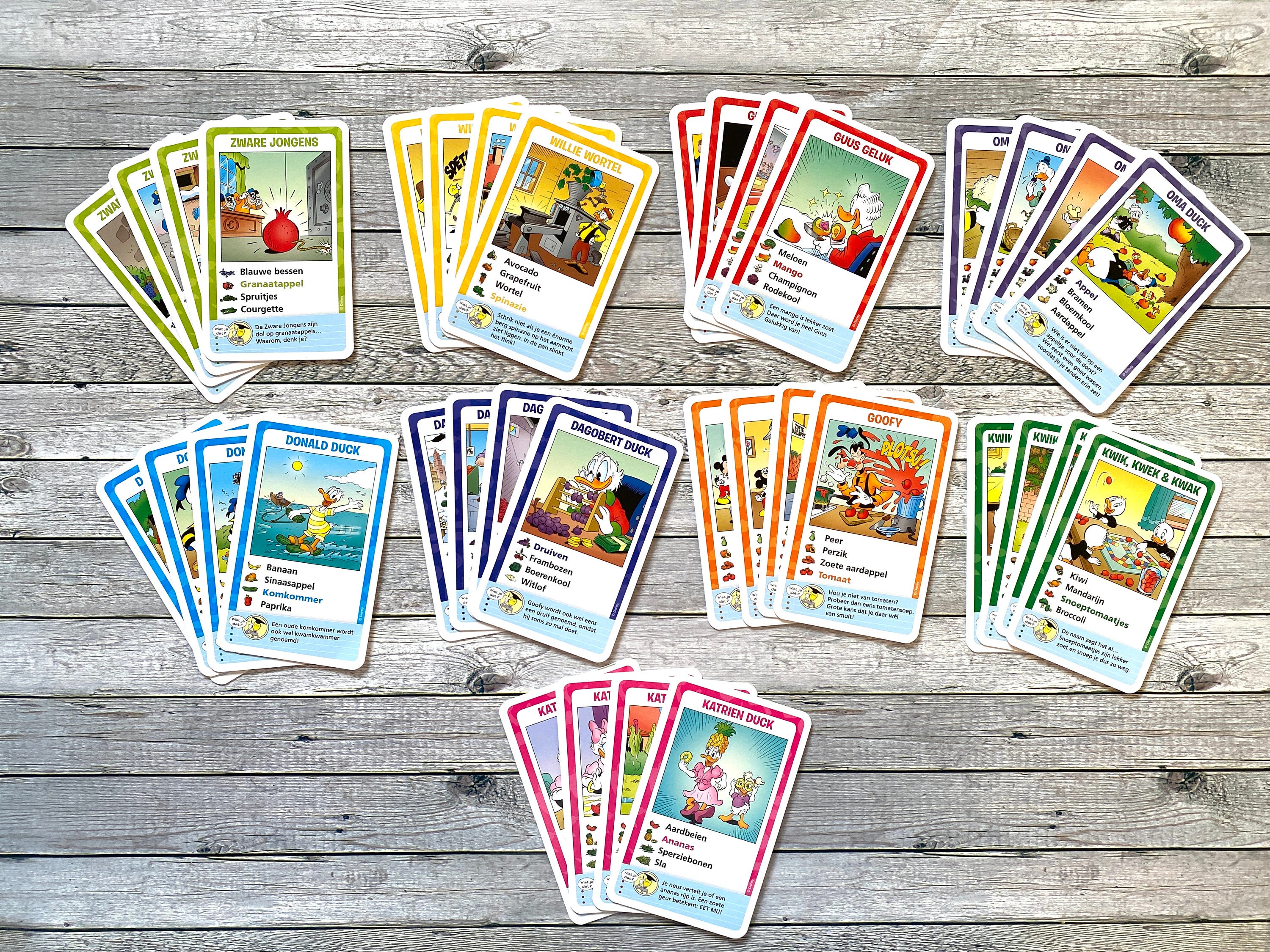 Donald Duck 36 Playing Cards. Complete Vintage Quartet Jumbo Dutch