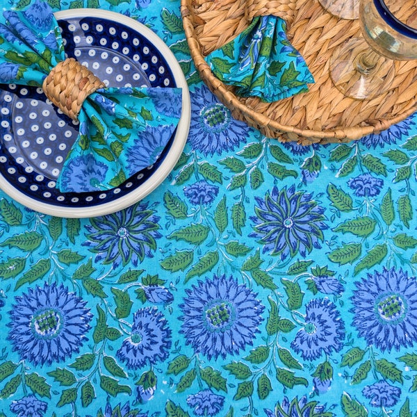 Block print tablecloth etsy