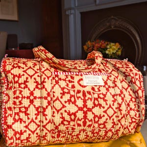 Baumwolltasche | Wochenendtasche | Gesteppte Tasche aus Baumwolle | Yoga-Tasche | Reisetasche | Block Gedruckt | Handgepäck | Windeltasche | Weihnachtsgeschenk