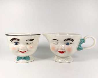 Vintage Baileys Irish Cream Sugar Bowl and Creamer Set: 1996 Limited Edition
