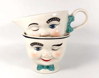 Vintage Baileys Irish Cream Sugar Bowl and Creamer Set: 1996 Limited Edition