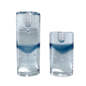 Iittala Arkipelago Art Glass Candlestick Holders - Timo Sarpaneva Design - Finland