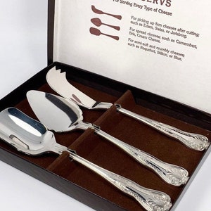 Godinger Silver Plated Cheese Knives Set: Vintage Cheeservs