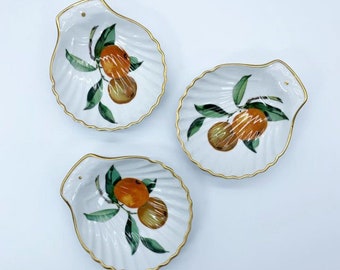 Royal Worcester Evesham Gold Shell Dishes: Porcelain Trinket Bowls, Set of 3