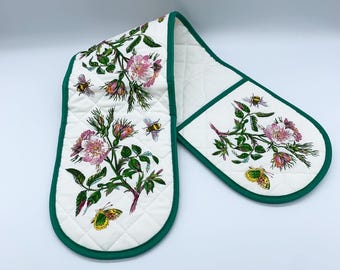 Portmeirion Botanic Garden Double Oven Glove: Rosa Canina Dog Rose