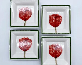 Vintage Villeroy & Boch Flora Poppy Plates: German Porcelain