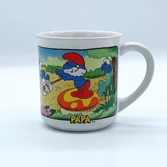 Vintage Papa Smurf Coffee Mug: Wallace Berrie & Co., 1982