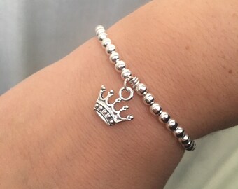 Wish Bracelet friendship bracelet princess crown Dainty charm Bracelet Metal crown charm bracelet princess jewelry VDAY gift For girls