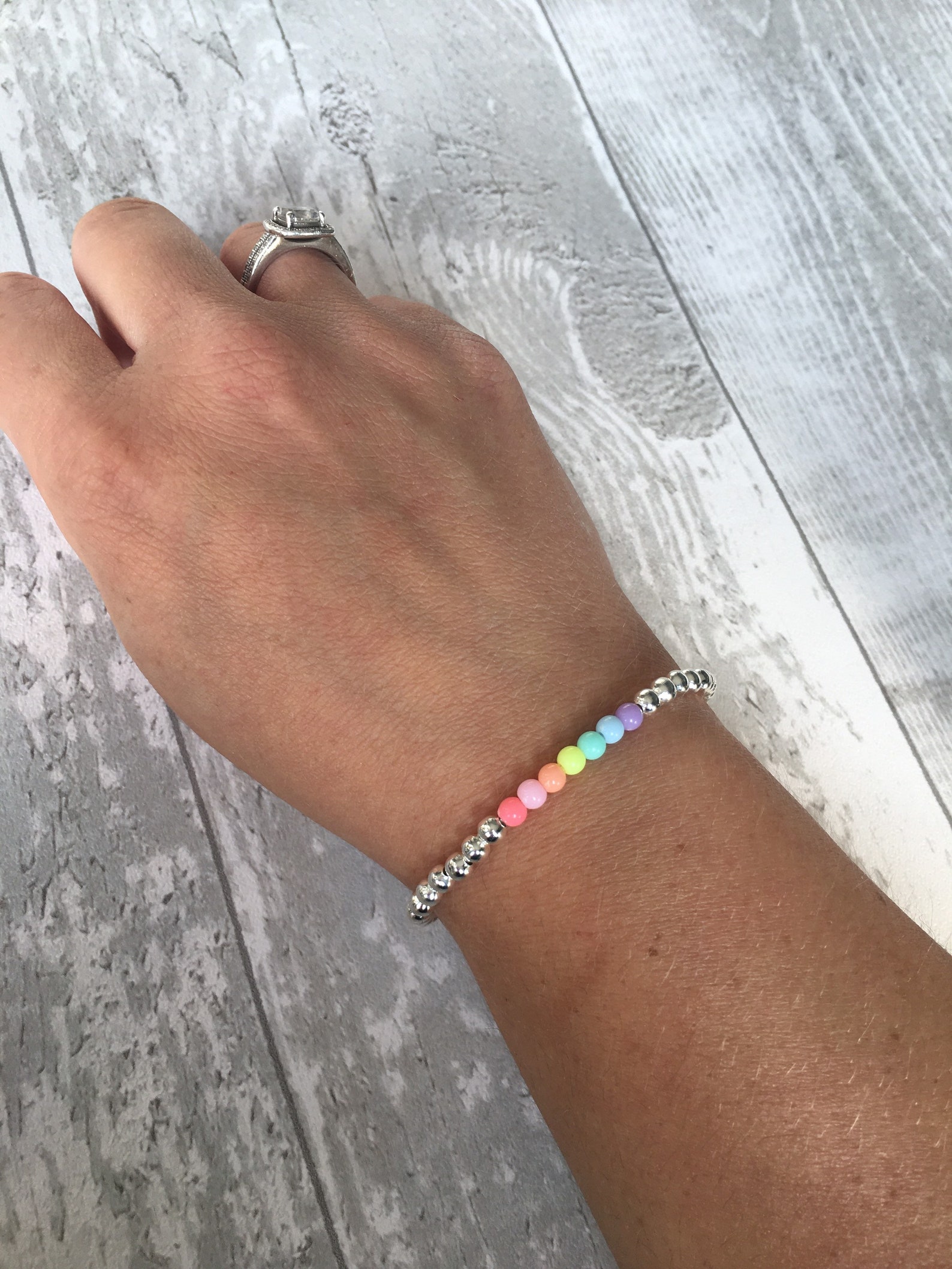 Silver rainbow bracelet Clearance
