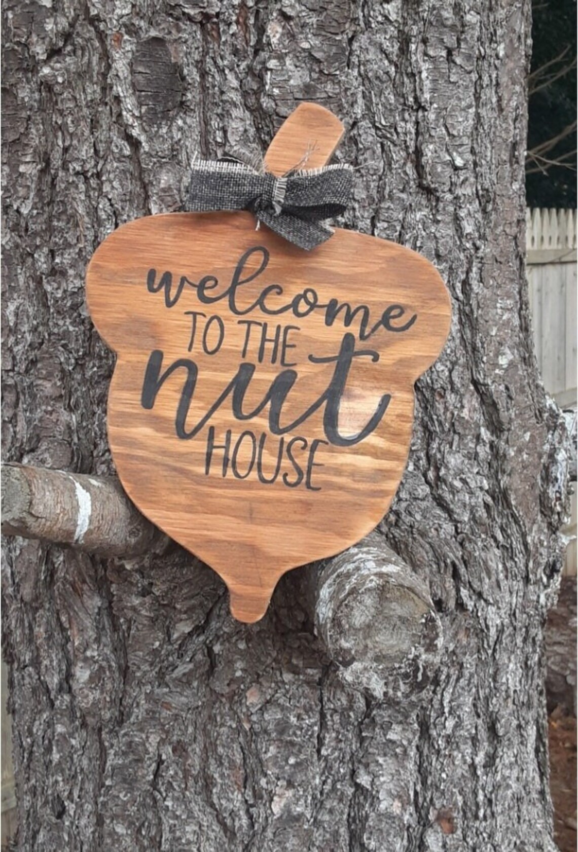 to the nut house fall decor acorn rustic wood sign Etsy