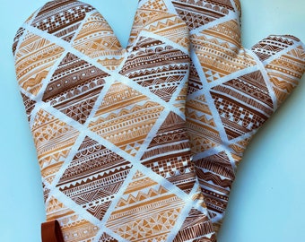 Indie / Patterned / Oven Mitts / Oven Gloves / Set of (2)