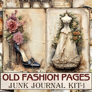 Old fashion Victorian Lady Junk Journal Kit part 1, Collage Sheets printables