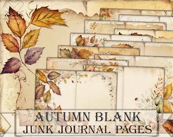 Pages de journal indésirable avec fond blanc d'automne, imprimables de fond d'automne