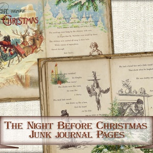 Vintage Christmas Junk Journal Kit,printable Collage Pages the Night ...