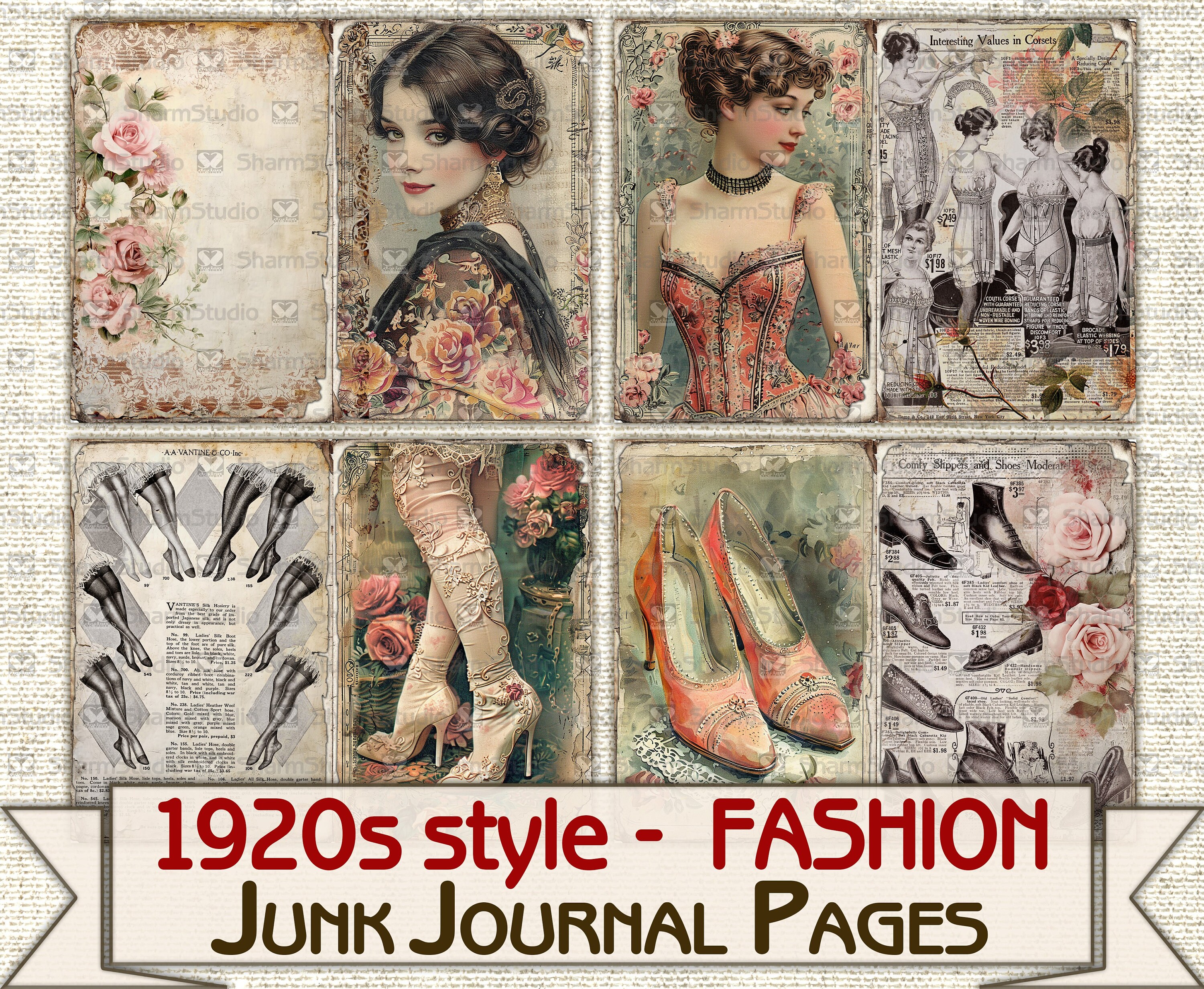 ヴィンテージファッション ジャンクジャーナルキット 1920 年代