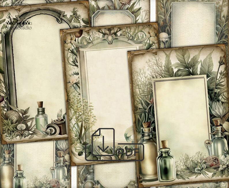 Vintage Herbalist Botanical Printable Pack-3herbal Junk - Etsy