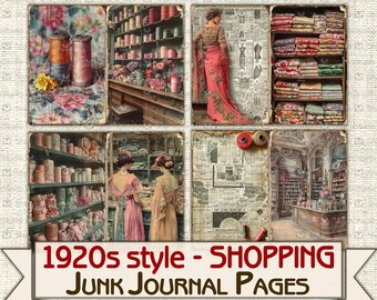 2024高い素材  Vintage Fashion Shopping Sewing Style 1920s Kit Journal Junk アルバム・スクラップ