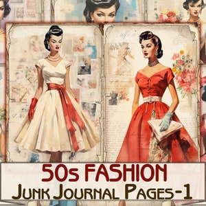 Pages de journal indésirables à la mode rétro des années 50, partie 1, feuilles de collage imprimables
