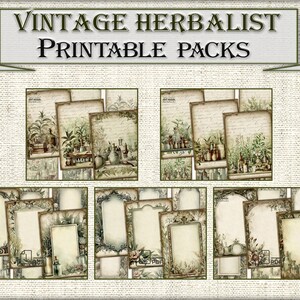 Vintage Herbalist Botanical Printable Pack-3,herbal Junk Journal ...