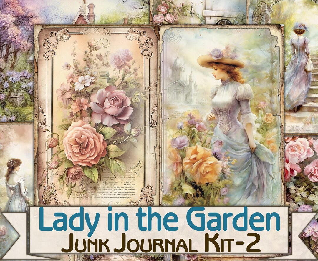 Vintage Ladies Garden Junk Journal Kit-2,victorian Ephemera - Etsy