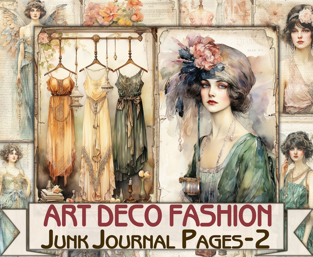 Art Deco Fashion Lady Junk Journal Kit Part 2, Collage Sheets ...