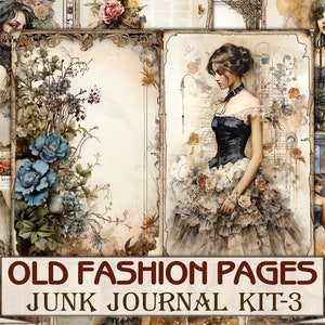 Old fashion Victorian Lady Junk Journal Kit part 3, Collage Sheets printables