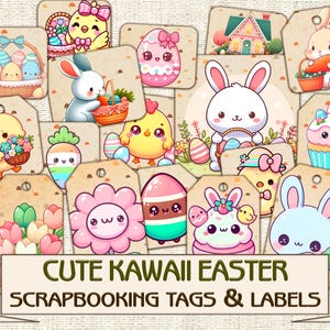Niedliche Oster Etiketten Ephemera Tags zum Ausdrucken, für Scrapbooking, für Junk Journals und für Scrapbooker