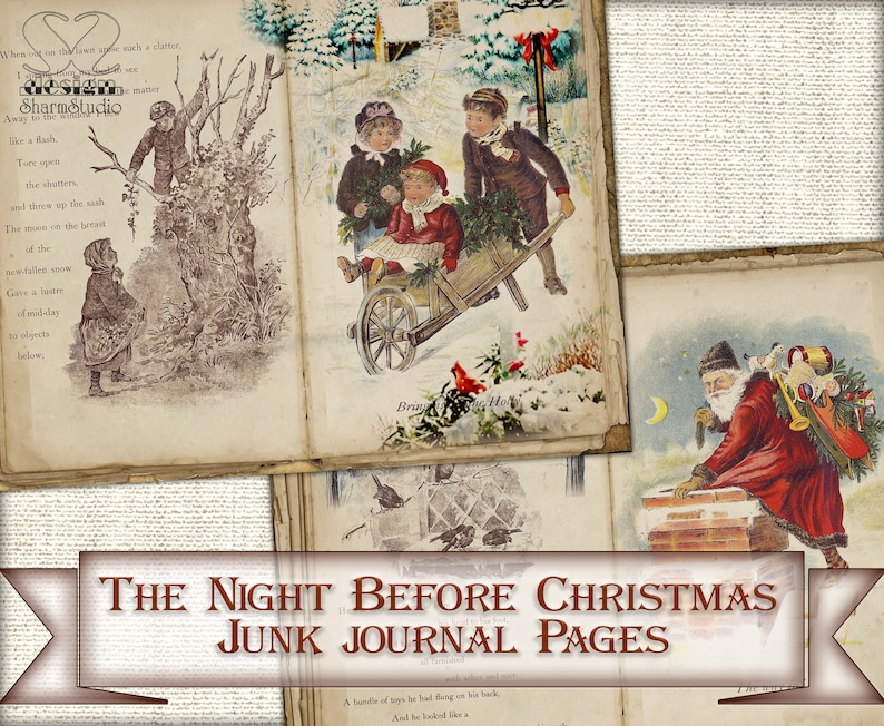 Vintage Christmas Junk Journal Kitprintable Collage Pages the - Etsy