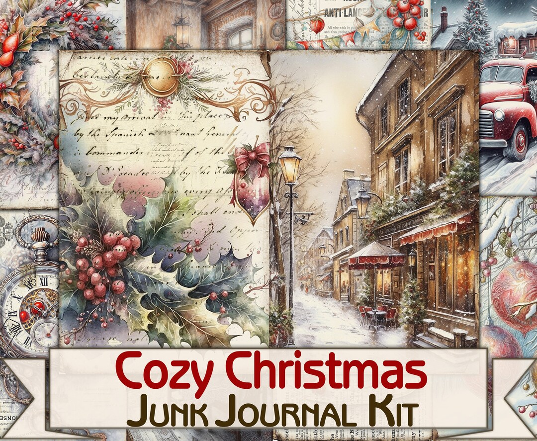 Vintage Cozy Christmas Junk Journal Kit,printable Collage Pages - Etsy