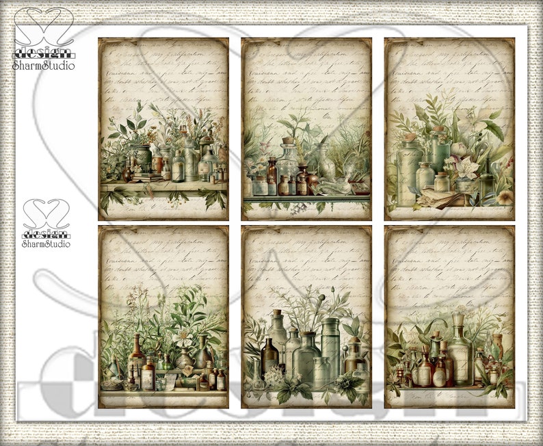 Vintage Herbalist Botanical Printable Pack-2herbal Junk - Etsy